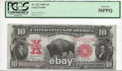 1901 $10 Legal Tender Bison Note PCGS 30 VF Perfect Paper Quality
