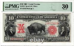 1901 $10 Legal Tender Bison US Note Fr#122 PMG VF 30 Ten Dollar Graded Very Fine