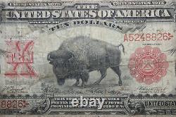 1901 $10 Legal Tender Currency Bison that Grades Fine (JENA-268)