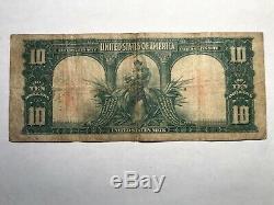 1901 $10 Legal Tender Large Size Note Bison! Fine Note Some Crisp