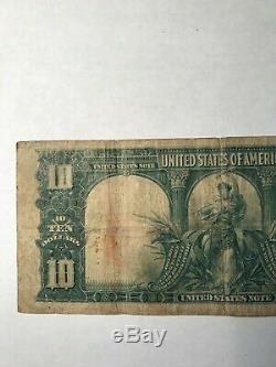 1901 $10 Legal Tender Large Size Note Bison! Fine Note Some Crisp