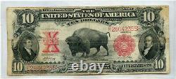 1901 $10 Legal Tender Note 10 Dollar Bill Bison