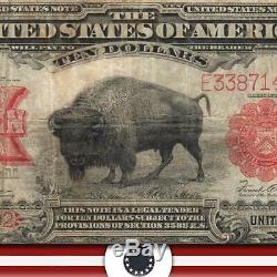 1901 $10 Legal Tender Note BISON Fr 122 E33871492