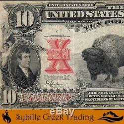 1901 $10 Legal Tender Note BISON Fr 122 E44450039