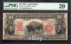 1901 $10 Legal Tender Note BISON PMG 20 Fr 122 E46256563