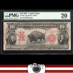 1901 $10 Legal Tender Note BISON PMG 20 Fr 122 E50739783