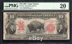 1901 $10 Legal Tender Note BISON PMG 20 Fr 122 E50739783