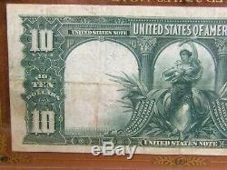 1901 $10 Legal Tender Note USN Buffalo or Bison Note Ten Dollar Bill Currency