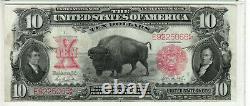 1901 $10 Legal Tender Red Seal Bison Fr. 119 Parker Burke Pmg Very Fine Vf 25