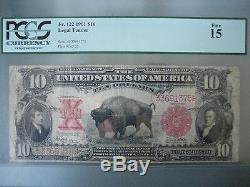 1901 $10 Ten Dollar Bill Note Currency Cash Legal Tender PCGS Fine 15 Bison