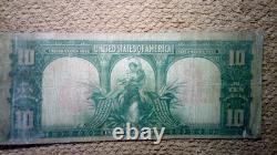 1901 $10 Ten Dollar Large-size Banknote (nickname Of Bison Note), Very Nice, Vf+