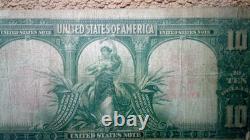 1901 $10 Ten Dollar Large-size Banknote (nickname Of Bison Note), Very Nice, Vf+
