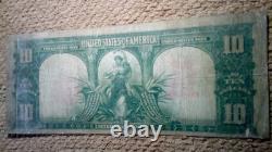 1901 $10 Ten Dollar Large-size Banknote (nickname Of Bison Note), Very Nice, Vf+