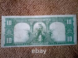 1901 $10 Ten Dollar Large-size Banknote (nickname Of Bison), Vf+/vf++, A Gift Set