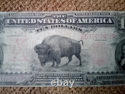 1901 $10 Ten Dollar Large-size Banknote (nickname Of Bison), Vf+/vf++, A Gift Set