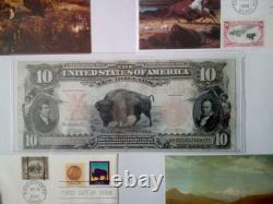 1901 $10 Ten Dollar Large-size Banknote (nickname Of Bison), Vf+/vf++, A Gift Set