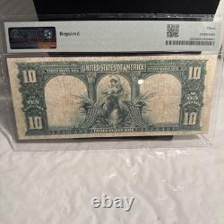 1901 $10 Ten Dollar Large-size Note (nickname Bison Note), Cf, Pmg 15, Red Sea L