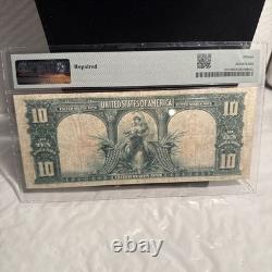 1901 $10 Ten Dollar Large-size Note (nickname Bison Note), Cf, Pmg 15, Red Sea L