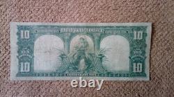 1901 $10 Ten Dollar Large-size Note (nickname Bison Note), Cf, Pmg 15, Red Sea L