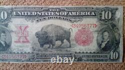 1901 $10 Ten Dollar Large-size Note (nickname Bison Note), Cf, Pmg 15, Red Sea L 1901 $10 Ten Dollar Large-size Note (nickname Bison Note), Cf, Pmg 15, Red Sea L