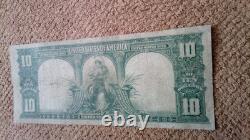 1901 $10 Ten Dollar Large-size Note (nickname Bison Note), Cf, Pmg 15, Red Sea L