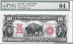 1901 $10 Ten Dollars BISON Legal Tender Note. UNC! PMG 64 fr-122 (#100981)