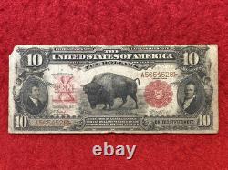 1901 $10 Ten Dollars Bison United States Note Fr 122 Fine