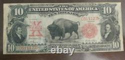 1901 $10 U. S. Note Bison Fantasic Note low S/N 511127 Bought as Vey Fine