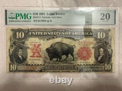 1901 $10 Unique (BISON) Legal Tender Note Fr # 117 Low Digits PMG 20