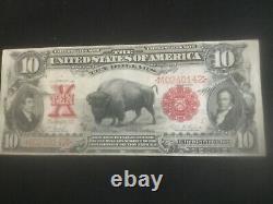 1901 $10 United States Legal Tender Bison Note Lyons/roberts