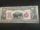 1901 $10 United States Legal Tender Bison Note Lyons/roberts