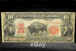 1901 $10 United States Note F Fine Bison L@@k Now 291 Trusted