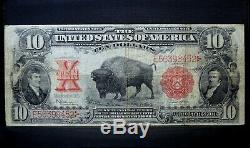 1901 $10 United States Note Vf Very Fine Legal Tender Us Bison Trusted