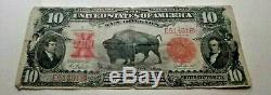1901 Bison $10 USA Banknote Parker/ Burke VG/FINE