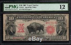 1901 Star STAR NOTE $10 Ten Dollar Bison US Legal Tender Fr#122 PMG F 12
