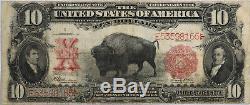 1901 Ten Dollar Legal Tender Bison Note US Currency $10 Original Circulated