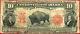 1901 UNITED STATES LEGAL TENDER $10 Fr122 Fine Note Bison