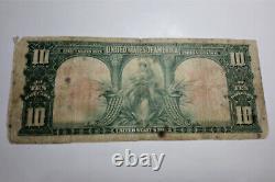 1901 USA $10 Dollar Red Seal Bison Note United States Circulated Rare Banknote