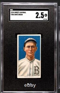 1910 Sweet Caporal T206 350/30 Dave Brain SGC 2.5 Buffalo Bison