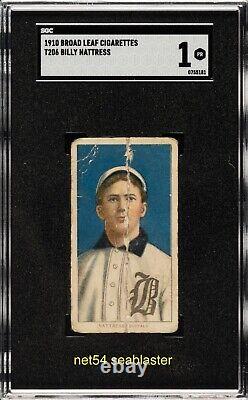 1910 T206 BROAD LEAF Billy Nattress SGC Buffalo Bisons Eastern League RARE