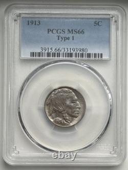 1913 Buffalo Nickel Type 1 PCGS MS 66