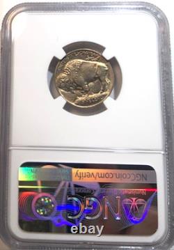 1913 Type 1 Buffalo Nickel NGC MS 64 Great Strike Full-Horn Pastel Color Mix