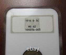 1914-D Buffalo nickel NGC MS 62 deep tone key date in old fatty holder