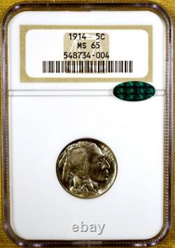 1914 NGC MS65 Buffalo Nickel CAC Stickered