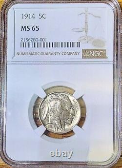 1914-p 5c Buffalo/bison Nickel Ngc Ms65 Fore-neck Die Clash Letters & Nose