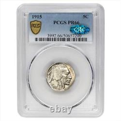 1915 Buffalo Nickel 5c, PCGS PR 66 CAC Lovely Color