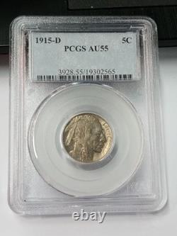 1915 D Buffalo Nickel 5C PCGS AU55