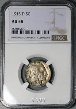 1915-D NGC AU 58 Buffalo Nickel 5 Cents United States Coin (24102801C)