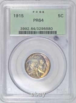 1915 Proof Buffalo Nickel Pcgs Pr64 Ogh Toned Colorful Matte Proof