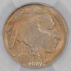 1916 5C Buffalo Nickel PCGS MS64 Lovely Rainbow Toning